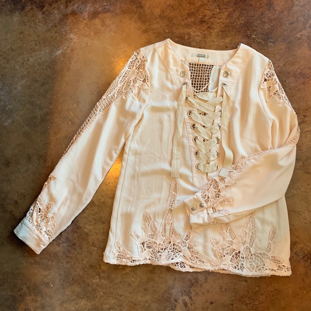Gimmicks Lace-Up Blouse